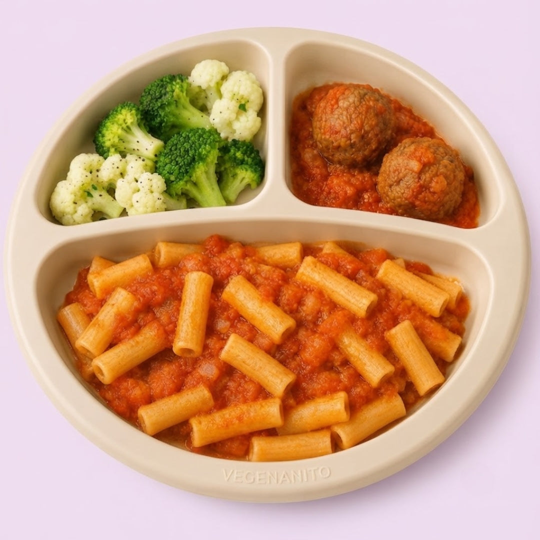 Albondigas de lenteja y trigo + salsa tomate