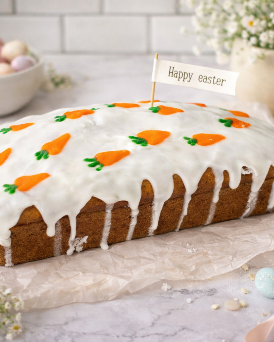 Carrot cake decoración pascuas